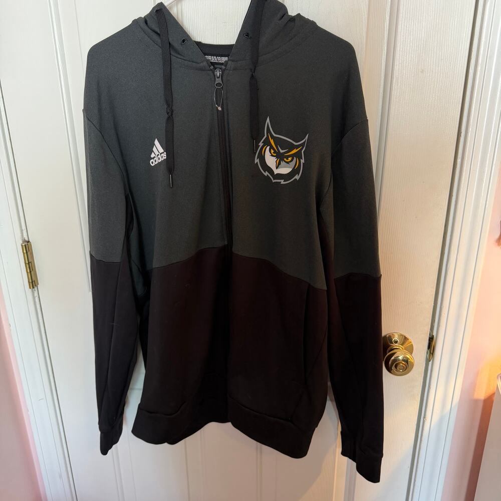 Adidas Kennesaw State University Owls Men’s Gray and Black Zip Up Jacket